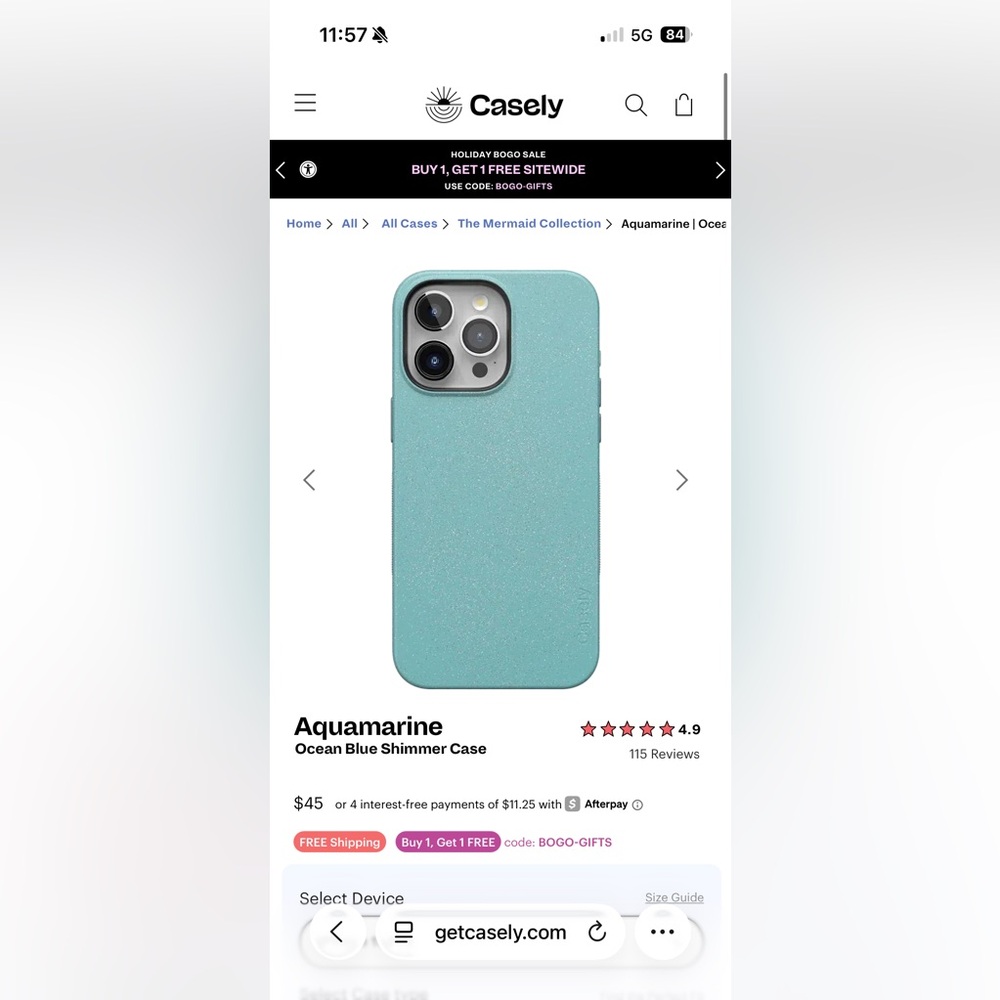 Casely Bold Aquamarine IPhone 15 Pro Case - Picture 4 of 5